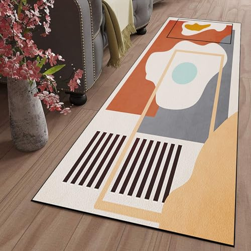 XUEDNGM Teppich für Küche Teppich Läufer 110 x 260 cm Modern rutschfest Waschbar Dauerhaft,Antistatisch Teppich Läufer Fürs Flur Lang Küchenteppich Läufer für Flur, Küche, E