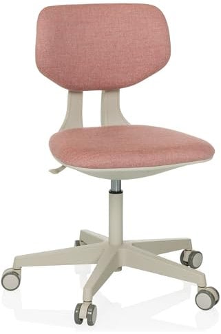 hjh OFFICE Kinderdrehstuhl mit höhenverstellbarer Rückenlehne Kid Classic Mitwachsender Schreibtischstuhl für Kinder von 6-12 Jahre, Rosa