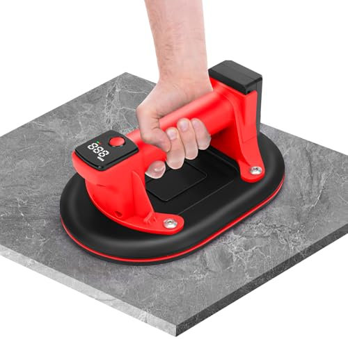 WingFly Ventosa Eléctrica 24 cm con Batería, 2 motores, LCD, Elevador vacío para Azulejos, mármol, vidrio, Ventanas Ventosa potente profesional para colocación de baldosas