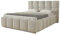 AGMAT-FURNITURE POLSTERBETT Luna mit Kopfteil, 160 x 200 cm, Doppelbett mit Bettkasten und Lattenrost aus Metall, Boucle Stoff: Beige
