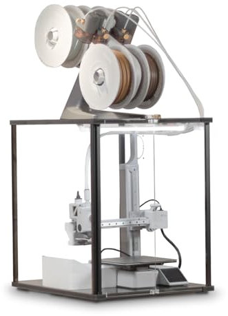 FNATR Custodia per stampante 3D compatibile con Bambu Lab A1 Mini, controllo del fumo e degli odori, apertura di ventilazione per purificazione dell'aria, protezione da surriscaldamento, LED