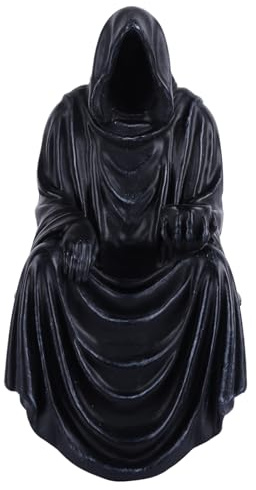 XINGYAN Mysteriöse schwarze Mini-Statue, 11,5 cm, Gothic-Figur aus Kunstharz, für gruselige Innen- und Außendekoration (Modell-A)