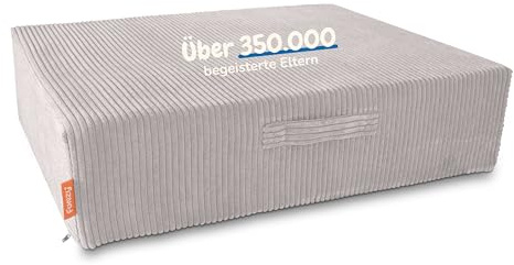 Funzy Hüpfpolster für Kinder – Hüpfmatratze mit Taschenfederkern, Sicherer & leiser Hüpfspaß, Cord-Bezug, Waschbar & Schadstofffrei, Für Motorik und Bewegung, Cord Koala Grau, 85x65x21 cm
