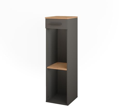 Vicco Casier à vin Repose, Chêne doré/Anthracite, 30x106cm | convient au rangement des bouteilles de vin et des livres