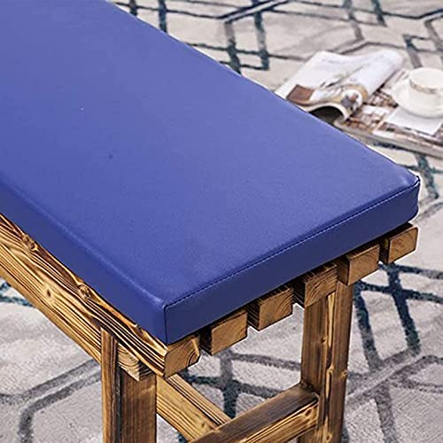 Wasserdichtes Kunstleder-Bankkissen für 2-3-Sitzer, 80 x 30 cm, blau, perfekt für Stühle oder Schaukelsitze, bequeme Sitzunterlage für Draußen/Drinnen