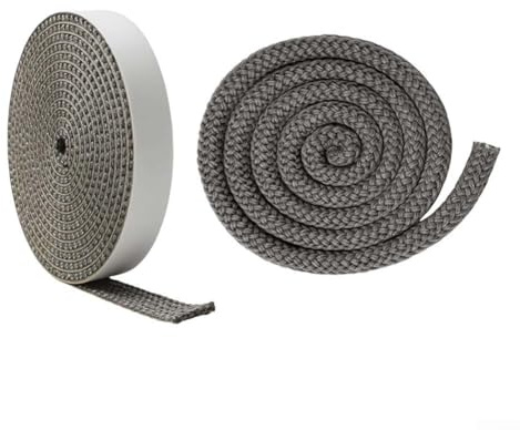 Kit de cordes d'étanchéité, kit de remplacement pour portes de foyer en bois de 2,2 cm, longueur totale de 1,6 cm x 0,3 cm, corde d'étanchéité de 23,8 m