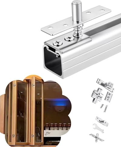 Kit de quincaillerie pour porte pliante peu encombrante avec rail pour portes d'armoire de dérivation, idéal pour les panneaux et armoires en bois, installation facile, design durable et élégant