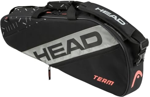 HEAD Unisex-Adult Team Racquet Bag S Tennistasche, Schwarz/Ceramic, S