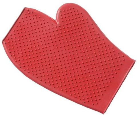 Tough1 Rubber Grooming Glove - Red