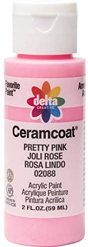 Plaid Delta Ceramcoat Acrylic Paint 2oz-Pretty Pink - Semi-Opaque