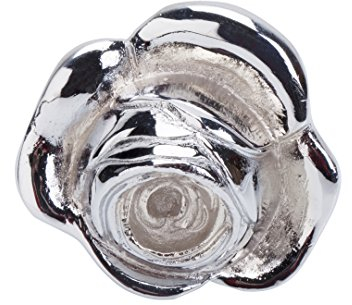 Raffhalter/Schalhalter für Gardinen, Rose, Messing verchromt