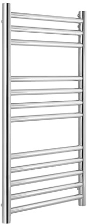 Manissa Boston Heated Towel Rail Stainless Steel 500mm W x 800mm H | Central Heating, Towel Warmer, Rust-Resistant, Bathroom, Wall Mounted, Mirror Polished