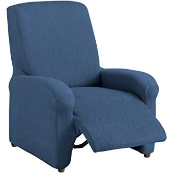 Textil-home Stretchhusse für Relaxsessel Komplett TEIDE, 1 Sitzer - 70 a 100Cm. Farbe Blau