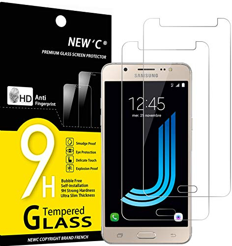 NEW'C 2 Stück für Samsung Galaxy J5 2016 für Panzerglas, Frei von Kratzern, 9H Härte, HD Displayschutzfolie, 0.33mm Ultra-klar, Ultrabeständig