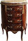 Casa Padrino Barock Kommode Mahagoni Braun Intarsien mit Marmorplatte B 68 cm, H 89 cm - Barock Kommode - Limited Edition