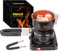 RMAN® Hornillo Cachimba Electrico 600 W con Accesorios Premium Incluyendo Cesta de Carbón Extraíble, Mango Multifunción, Cable de 150 cm y Pinzas para Shisha Hookah, Barbacoa - Negro