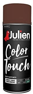Julien Peinture Aérosol Intérieure et Extérieure Color Touch en Phase Aqueuse - Brun Châtaigne Satin - 400ml