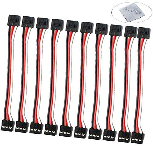 Boladge 10 Stücke 20CM 3-polig Männlich auf Männlich JR Stecker Servo Adapter Verlängerungs Kabel für RC Quadcopter (20CM)