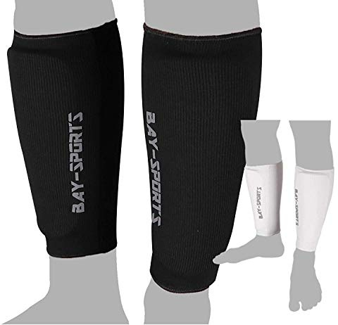 BAY Schienbeinschoner IUM - Schienbeinschutz aus hochwertiger Baumwolle - Schwarz - Unisex - XS, S, M, L, XL - Martial Arts - SHIN_GUARD