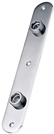 Nes Home | Exposed Easy fit Wall Plate Fixing Shower Bar Valves Brass Bathroom Chrome