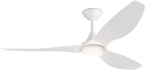 ventyly / ANETO/Ventilador de techo blanco con palas blancas y luz LED, Ø132 cm/Ultrasilencioso, bajo consumo, 6 Velocidades, Mando a distancia, Verano-Invierno, 3000K