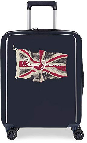 Pepe Jeans Flag Kabinenkoffer Blau 40x55x20 cms Hartschalen ABS TSA-Schloss 38.4L 2,9Kgs 4 Räder Handgepäck