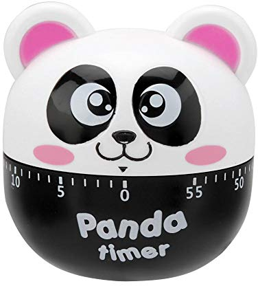 Cartoon Panda Shape Küchentimer, mechanischer Küchenwecker, manuelle Tierformzähler zum Kochen Timing Tool(Rosa)
