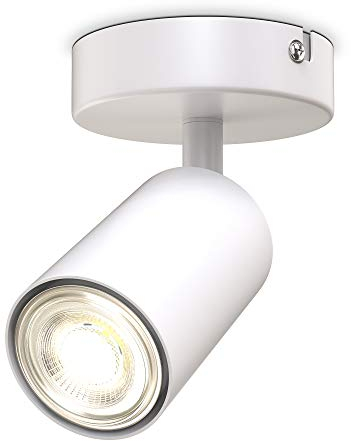 B.K.Licht - Wandleuchte innen schwenkbar, GU10 Fassung, max. 9 Watt, Wandlampe innen, Wandstrahler, Wandlicht, Wandbeleuchtung, Lampe Schlafzimmer, Flurlampe, Wall Light, 9x9 cm, Weiß