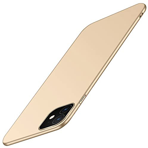 Emlivi Carcasa para iPhone 11 Pro, ultrafina, resistente a los golpes, carcasa rígida de policarbonato mate, antiarañazos, carcasa para Apple iPhone 11 Pro, color dorado