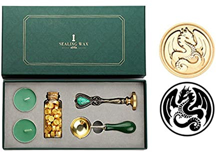 Cire à cacheter Vintage Tablet Perles Bougie Cuillère Amovible Stamp Set avec Boîte de Rangement Kit DIY Enveloppe Invitation Craft-Animal, Chine