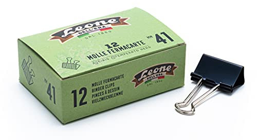 12 Molle Fermacarte Nere Leone Dell'Era - Scatola in Cartone Riciclato, 41 mm