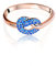 Tiramisu | Anello Nodo 925 Argento Sterling Placcato Oro Rosa con Pave di Zirconi | Gioiello Piccolo per Ragazza/Donna | Misura Regolabile | Pietre Blu | Regalo Elegante Particolare | Senza Nichel