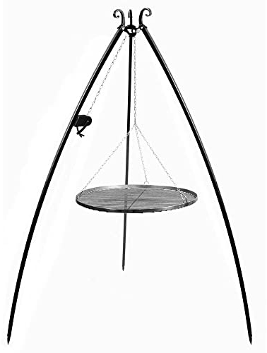 Schwenkgrill 200 cm - Holzkohlegrill Grill - Dreibeingrill - Grillrost aus Rohstahl + Kurbel - 3 Größen 50 / 60 / 70cm (60cm)