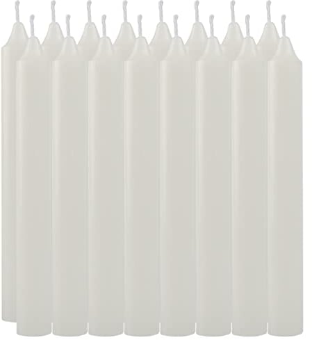 Stabkerzen Weiße, Leuchterkerzen 16 Stück Ohne Duft Länge 17.5 cm