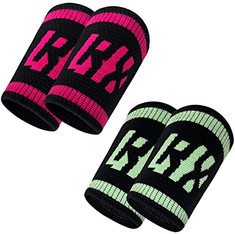 LYFT-RX Wrist Sweatbands, Slim Fit Design, Absorbs Sweat, Stretch Wrist Band - Schweissbander Handgelenk Weightlifting, Cross Lift, Gym, Gewichtheben,12cm Arm Schweißband, rosa/Minze Mittel