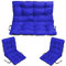 SuperKissen24. Sitzkissen Bankkissen Bankauflage - 180x50 cm und Rückenlehne 180x60 cm mit 2er 48x96 cm Stuhlkissen Set - Outdoor und Indoor - Blau