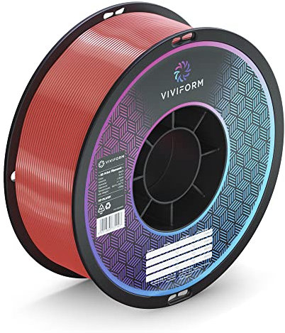 Viviform silk PLA Filament für 3D Drucker | 1kg Rolle | ∅1,75mm +/- 0,03mm | Rot, VF-PLA410