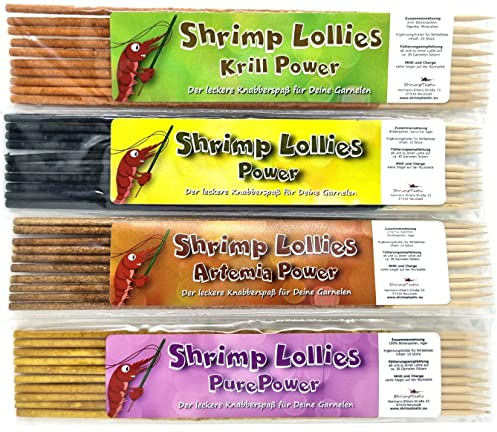Schmitt Aquaristik Shrimp Lollies Power Set / 4x10 Stück = 40 Garnelen Lutscher Stangen