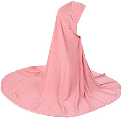 JDYaoYing Muslimische islamische Hijabs Kopftuch für Damen, langer Turban-Kappe, einfarbig, Hijab, rose, One size