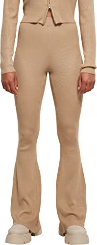 Urban Classics Damen Ladies Rib Knit Bootcut Leggings unionbeige, 4XL
