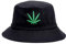 Weed-Bucket-Hat Cap Marihuana Weed Leaf Cannabis Fisherman's Hat - Foldable Snapback Men Women, Schwarz , Einheitsgröße