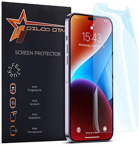SILCOSTAR [4 PACK Anti Glare/Matte Plastic Screen Protector For iPhone 14 Pro (6.1) - Matte/Anti Glare LCD Screen Guard Cover