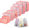 Sciphylia Organisateur Valise Lot de 10 Organisateur de Voyage de Rangement Imperméables Pochettes de Rangement pour Vêtements Chaussures Sous-vêtements Cosmétiques Sacs pour Femmes Hommes Cerise Rose