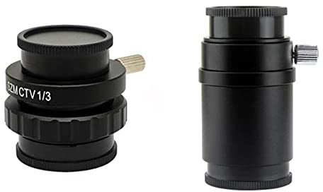 SZM CTV 1/2 1/3 1X Adapter 0.3X 0.5X C Mount Lens Adapter For Trinocular Stereo Microscope HDMI VGA USB Video Camera (Color : 1X and CTV 1-3)