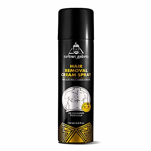 UrbanGabru Hair Removal Cream Spray | Painless Body Hair Removal Spray For Chest, Back, Legs & Under Arms (130 ML, Aloe Vera)