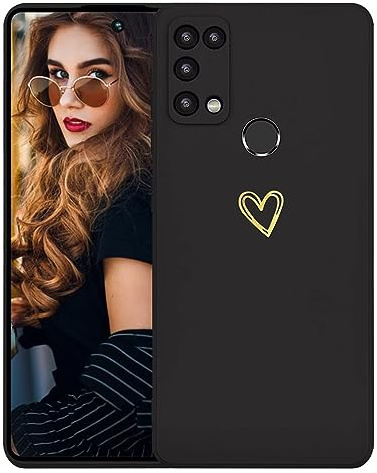 Kaywzo Cover per Samsung Galaxy M31/M21s,Custodia in Silicone TPU Liscio di Morbido con Modello Cardiaco,Design Minimalista,Ultrasottile Donna Antiurto Case Cover,Nero
