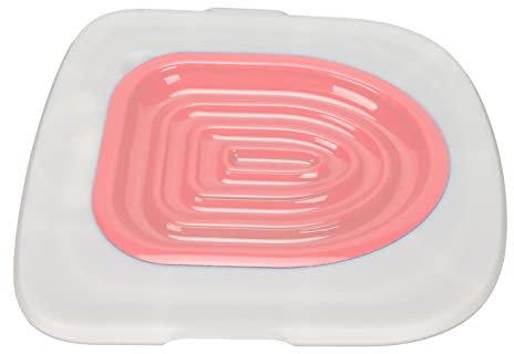 Toilette Katze Train Katzen-Toilettensitz, Katzen-Toiletten-Trainingsset, Tablett, Kitty-Toiletten-Training, Katzen-Toiletten-Tablett, Katzenstreu-Toiletten-Trainer, (Weißes Tablett, 1 rosa)