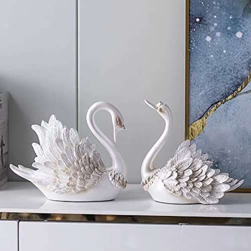 Couple Swan Ornament,Couple Lover Swan Statues, Living Room TV Cabinet Swan Ornament Modern Home Decoration Wedding Gifts, Swan Decoration for Tabletop Decor Valentine's Day