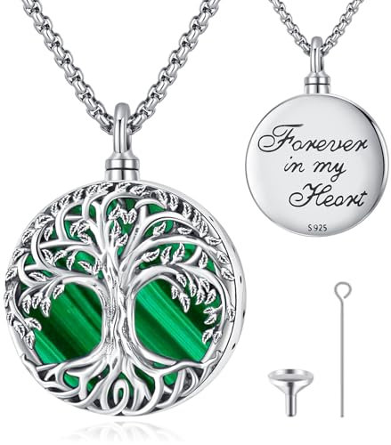 Eusense Tree of Life Urn Pendant 925 Sterling Silver Urns Necklace for Ashes Necklace Jewelry Memorial Ashes Pendant for Men Women
