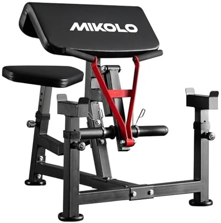 ZERELEK Preacher Curl Bank – Scheibengewichts-Bizepsmaschine – Bizeps-Trainingsgerät – 2-in-1 Arm Trainingsstation für das Home Gym